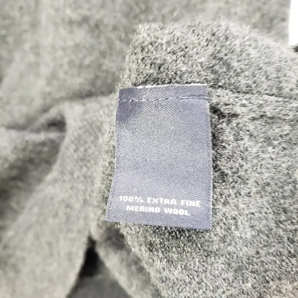Hart Schaffner Marx Men's Gray Extra Fine Merino Wool Pullover Sweater XL